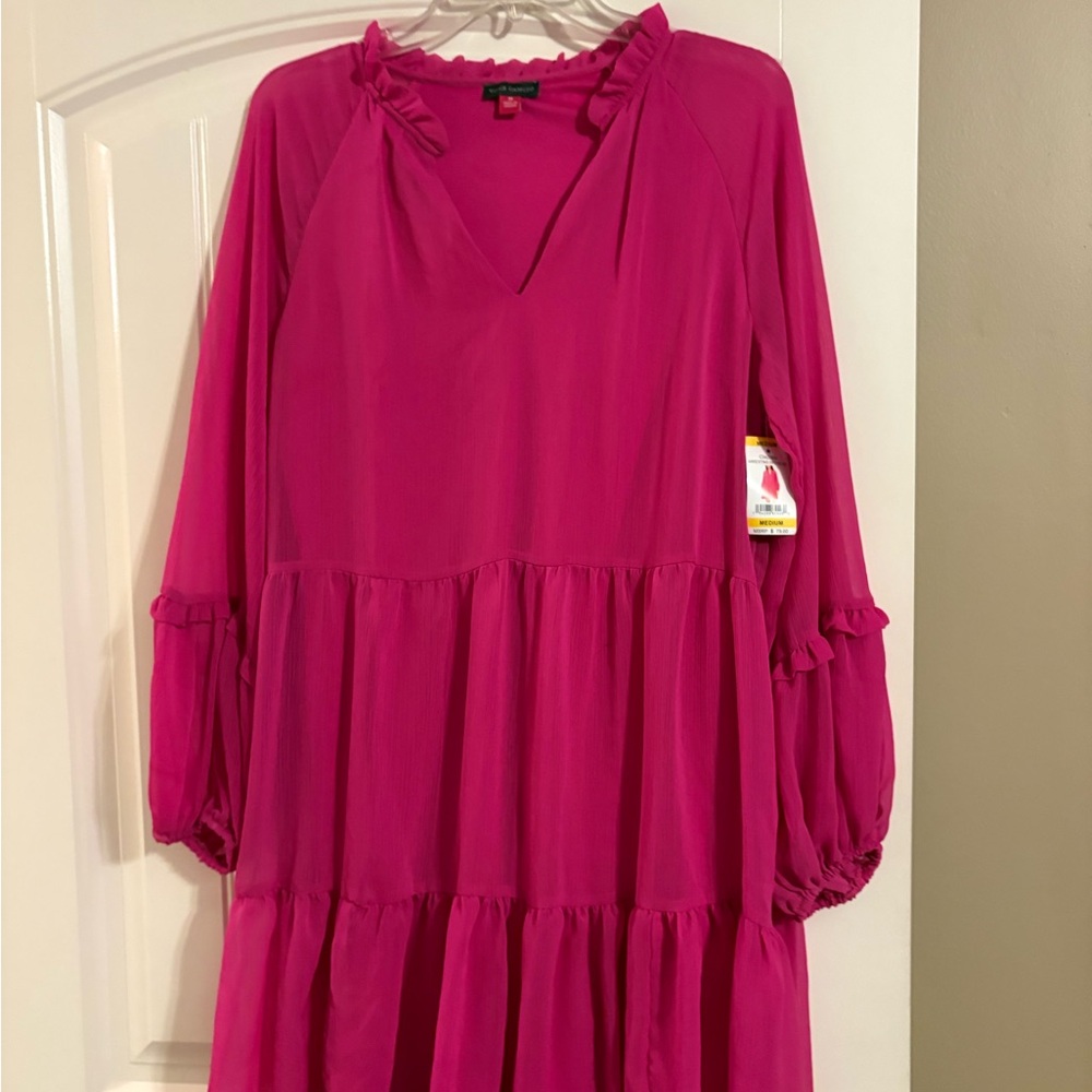 Vince Camuto Fuchsia Long Sleeve Dress
